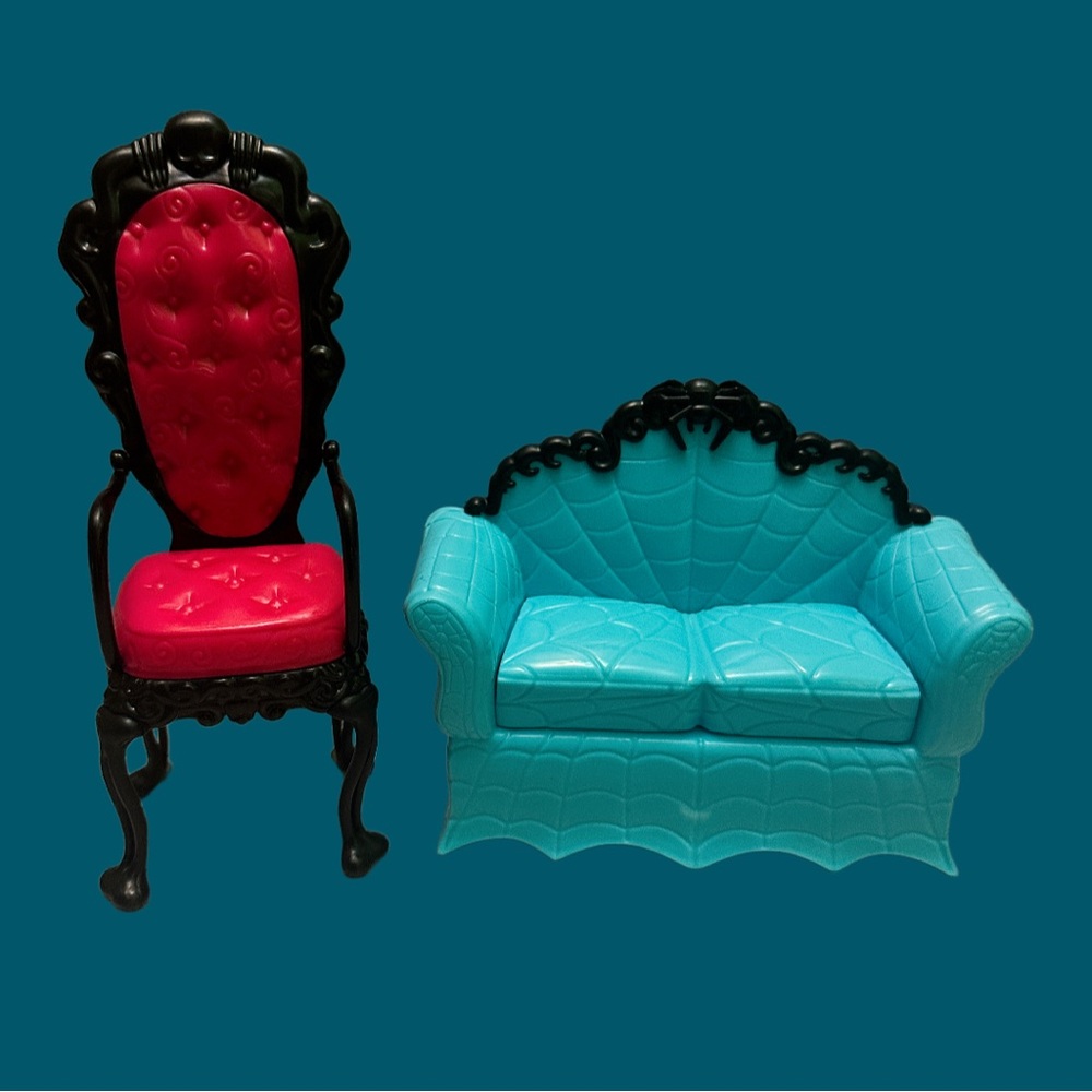 Monster High Black and Red Chair with Blue Sofa